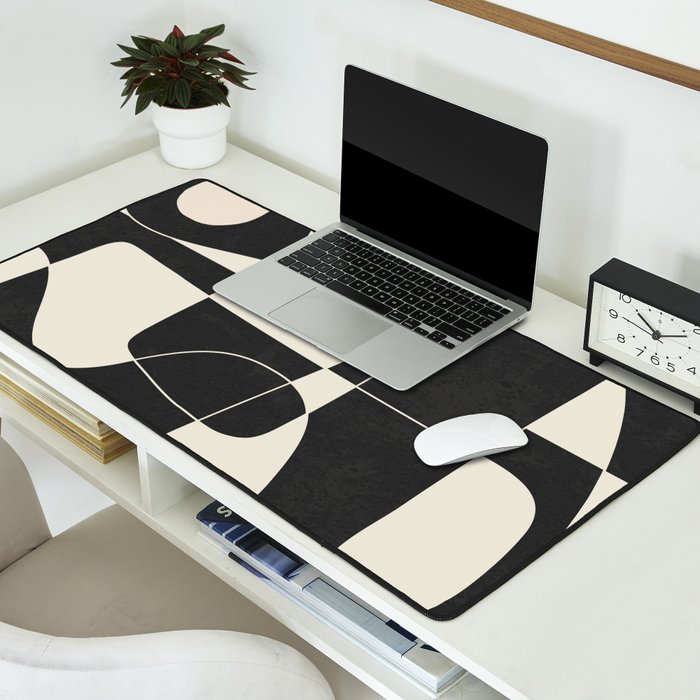 Minimal Abstract Noir Desk Mat Gallery Image 2