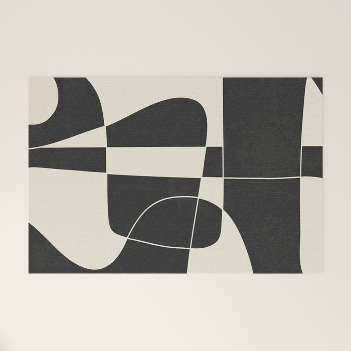 Minimal Abstract Noir Welcome Mat Gallery Image 1