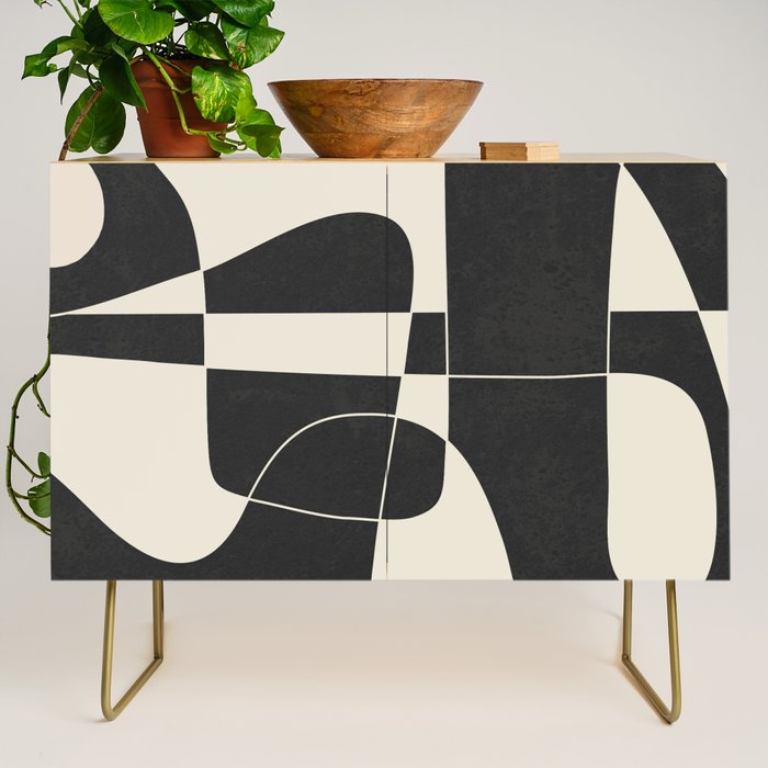 Minimal Abstract Noir Credenza Gallery Image 1