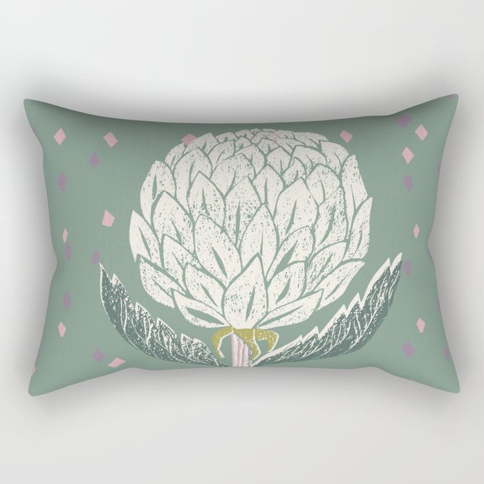 Artichoke sage green Rectangular Pillow Gallery Image 2