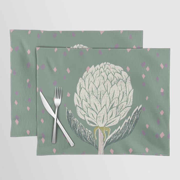 Artichoke sage green Placemat Gallery Image 1