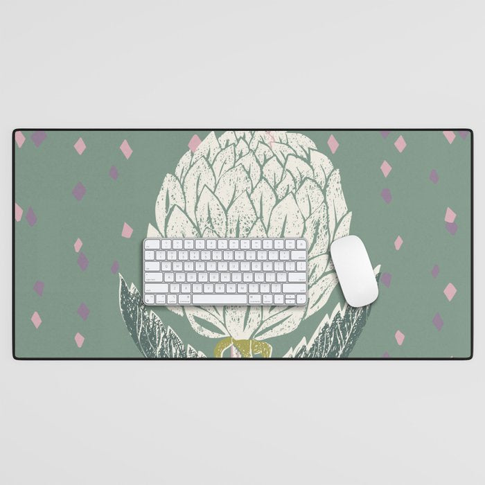 Artichoke sage green Desk Mat Gallery Image 1