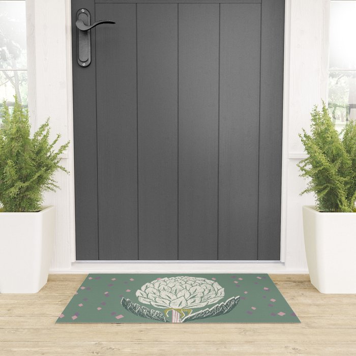 Artichoke sage green Welcome Mat Gallery Image 3