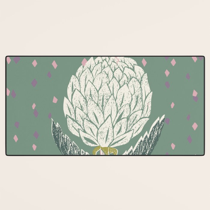 Artichoke sage green Desk Mat Gallery Image 3