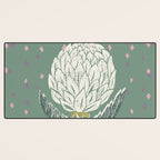 Artichoke sage green Desk Mat Gallery Image 3