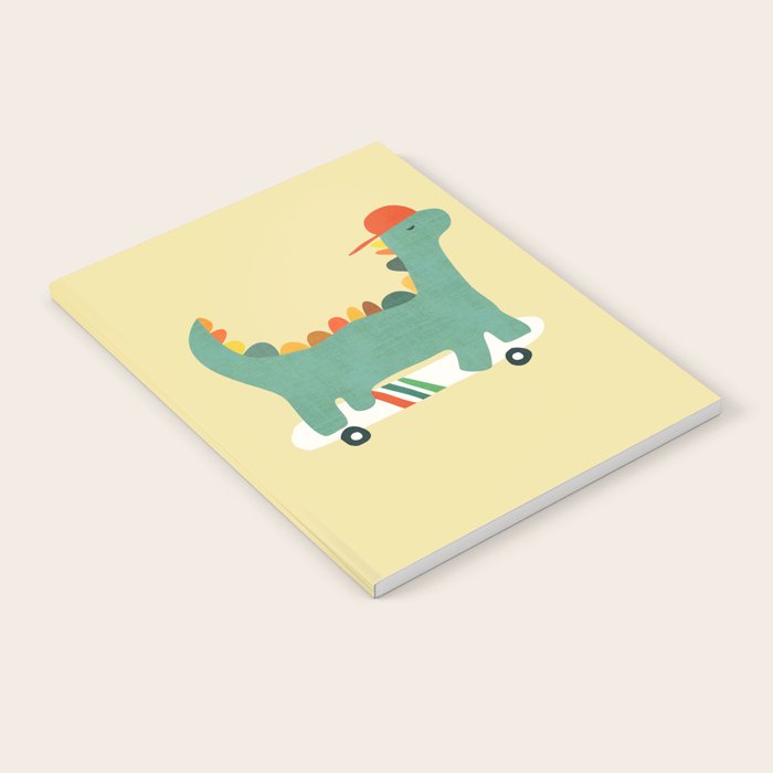Dinosaur on retro skateboard Notebook Gallery Image 1