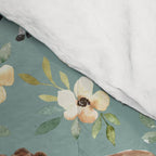 Cows and Flowers on Country Blue, Yellow Flowers, Cow Floral, Pink Flowers Comforter Gallery Image 4
