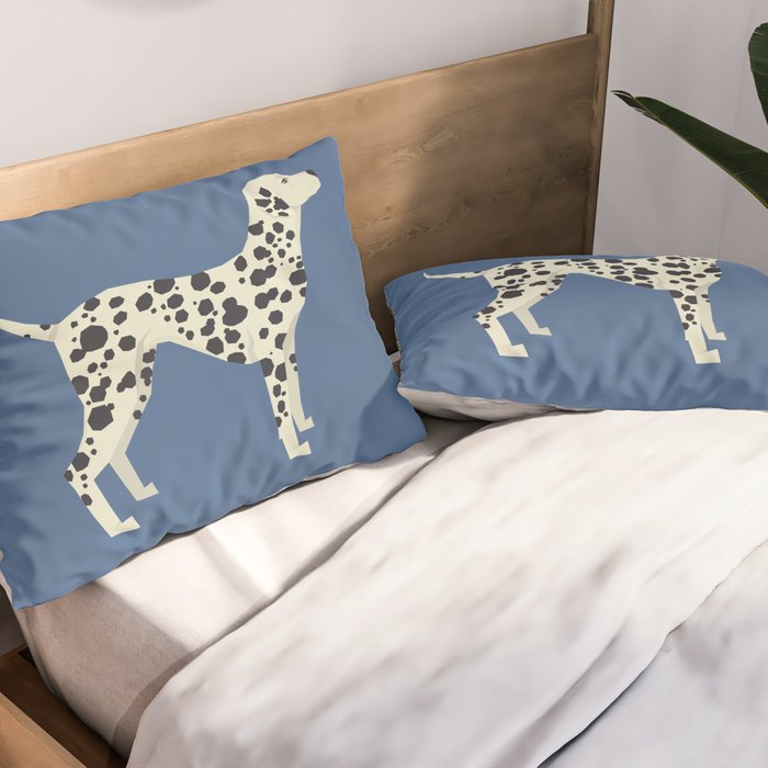 Dalmatian On Blue Pillow Sham Gallery Image 2