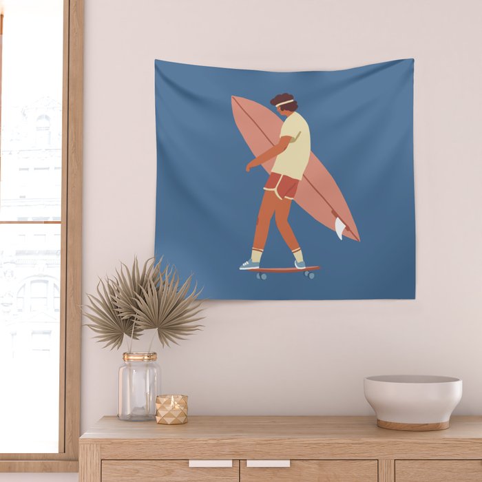 Surf poster Wall Tapestry Gallery Image 2