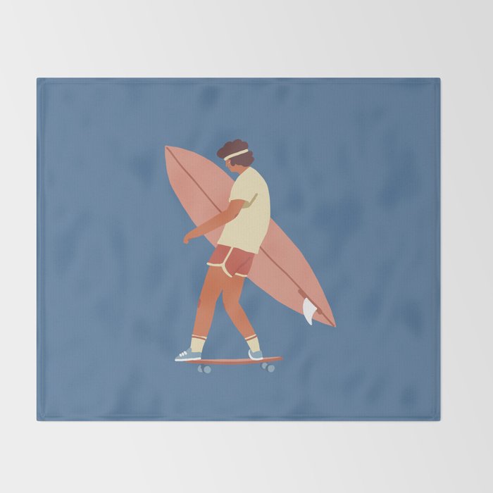 Surf poster Throw Blanket Gallery Image 2