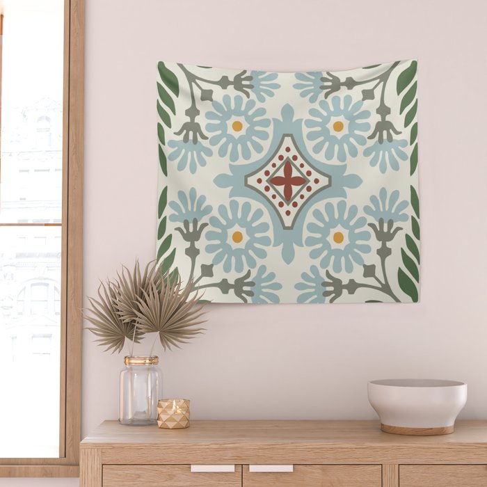 Moroccan Tile Wall Tapestry Gallery Image 2