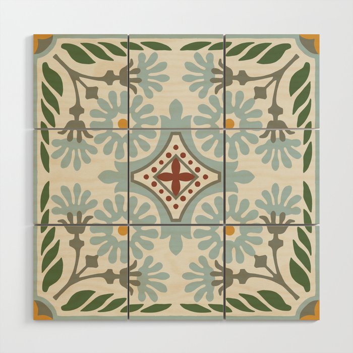 Moroccan Tile Wood Wall Art Gallery Image 1