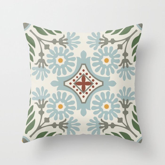 Moroccan Tile Throw Pillow Gallery Image 1