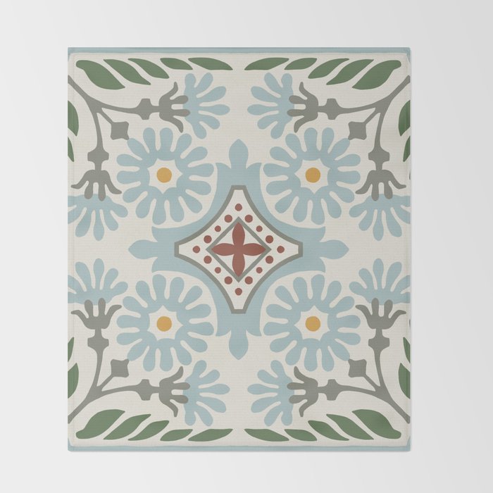 Moroccan Tile Throw Blanket Gallery Image 2