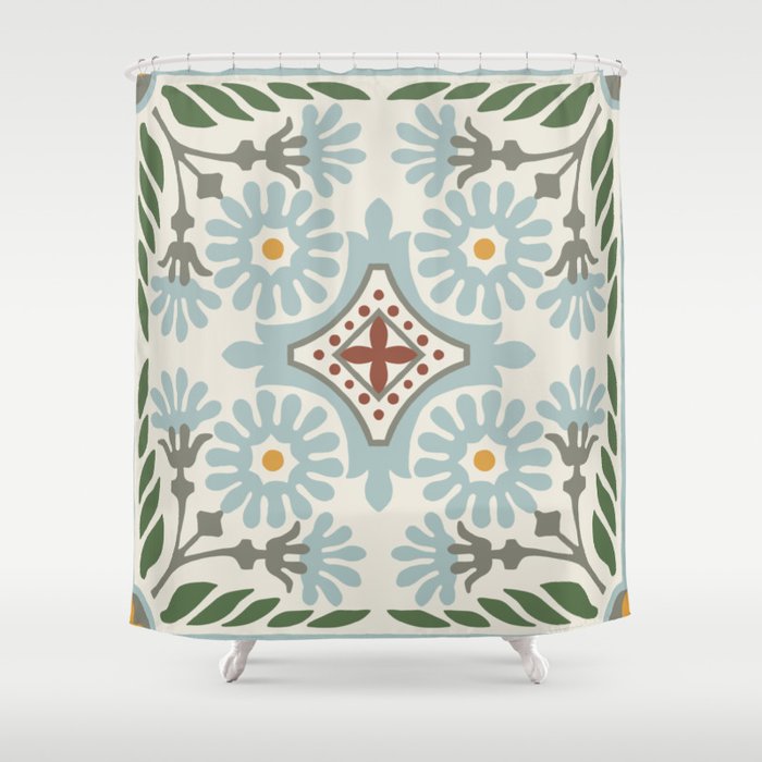 Moroccan Tile Shower Curtain Gallery Image 1