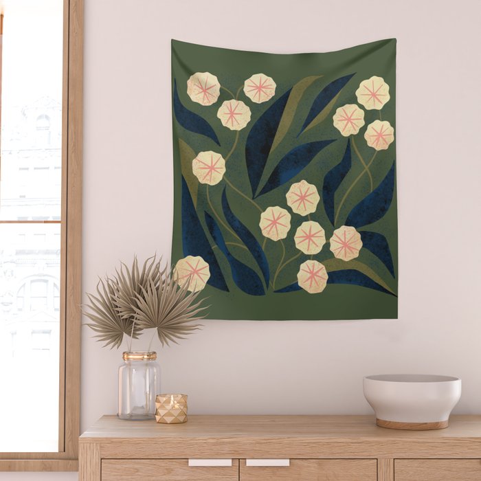 Green Floral Wall Tapestry Gallery Image 2