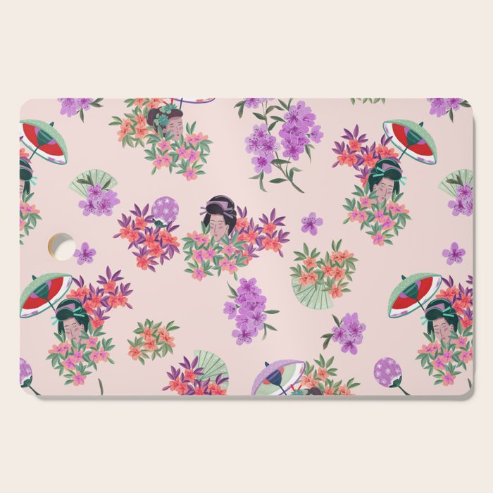 Pastel purple oriental pattern Cutting Board Gallery Image 1