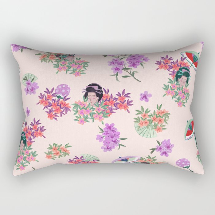 Pastel purple oriental pattern Rectangular Pillow Gallery Image 2