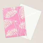 Pink Monstera Boho Tropical Stationery Card Gallery Image 2
