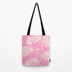 Pink Monstera Boho Tropical Tote Bag Gallery Image 2