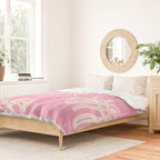 Pink Monstera Boho Tropical Duvet Cover Gallery Image 2
