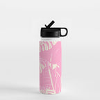 Pink Monstera Boho Tropical Water Bottle Gallery Image 1