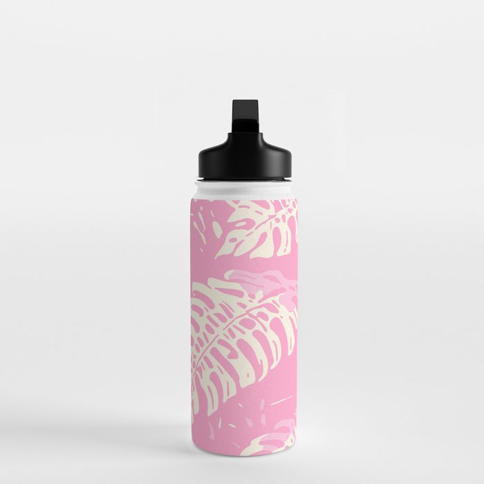 Pink Monstera Boho Tropical Water Bottle Gallery Image 3