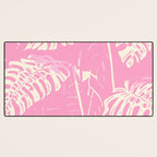 Pink Monstera Boho Tropical Desk Mat Gallery Image 3