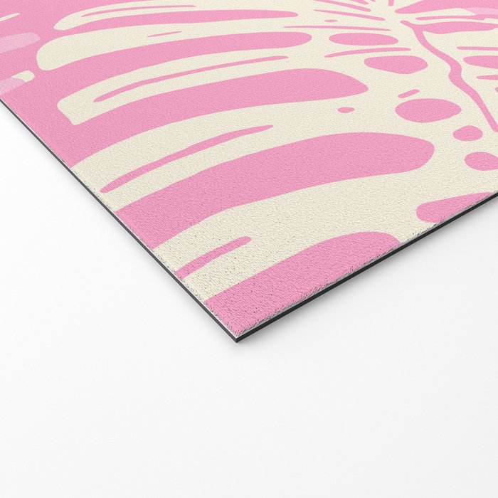 Pink Monstera Boho Tropical Welcome Mat Gallery Image 2