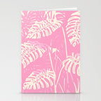 Pink Monstera Boho Tropical Stationery Card Gallery Image 2