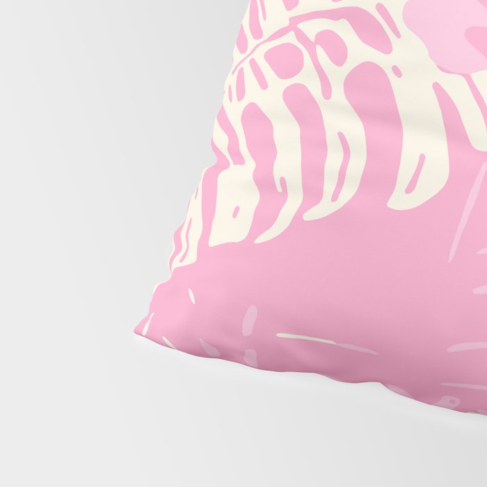 Pink Monstera Boho Tropical Pillow Sham Gallery Image 4