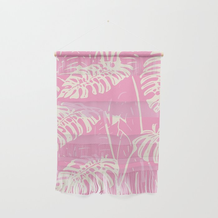 Pink Monstera Boho Tropical Wall Hanging Gallery Image 1