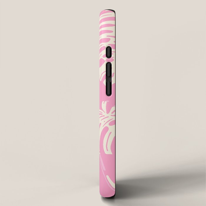 Pink Monstera Boho Tropical iPhone Case Gallery Image 2