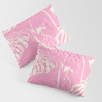 Pink Monstera Boho Tropical Pillow Sham Gallery Image 3