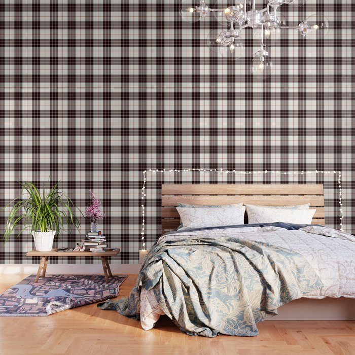White Tartan with Black and Red Stripes Wallpaper Gallery Image 3
