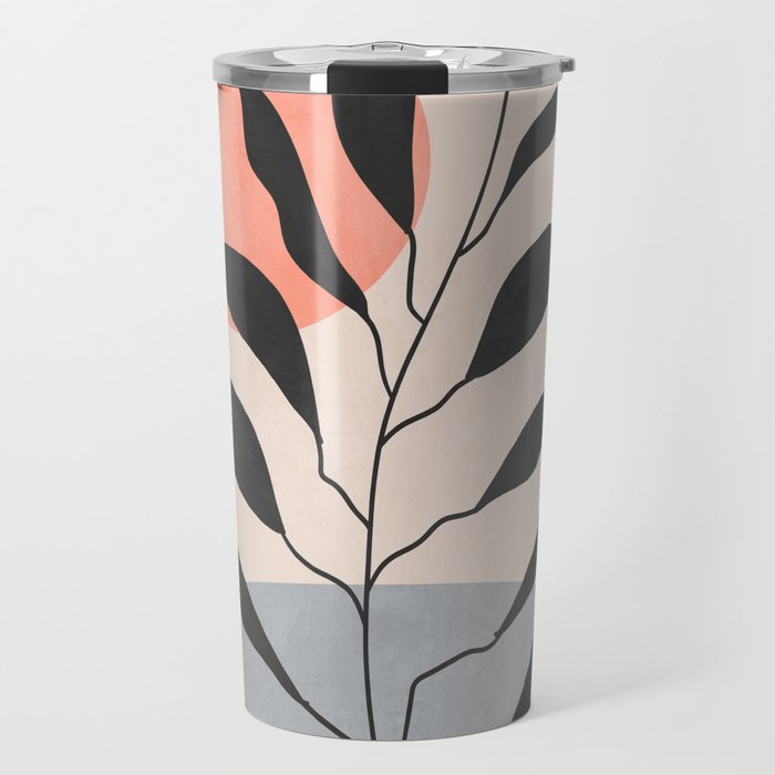 Tropical Leaf- Abstract Art 16 Travel Mug Gallery Image 1