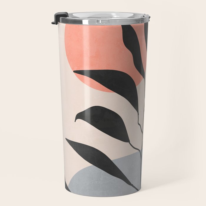 Tropical Leaf- Abstract Art 16 Travel Mug Gallery Image 3