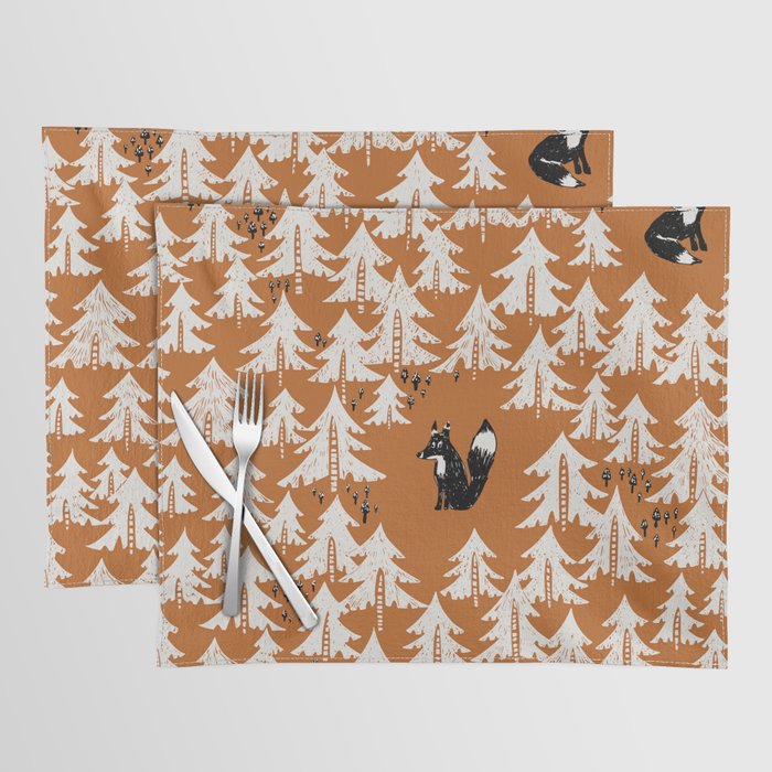 Black Forest fox terracotta Placemat Gallery Image 1