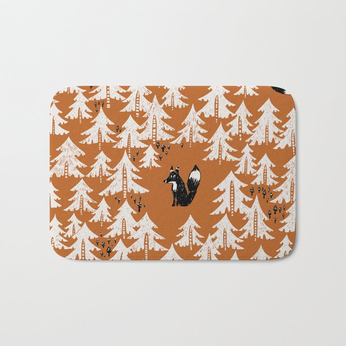 Black Forest fox terracotta Bath Mat Gallery Image 1