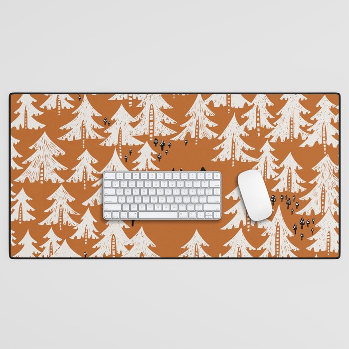 Black Forest fox terracotta Desk Mat Gallery Image 1