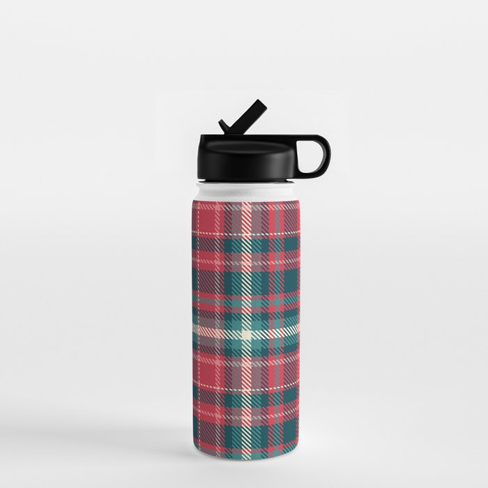 Classic Christmas Plaid Water Bottle Gallery Image 1
