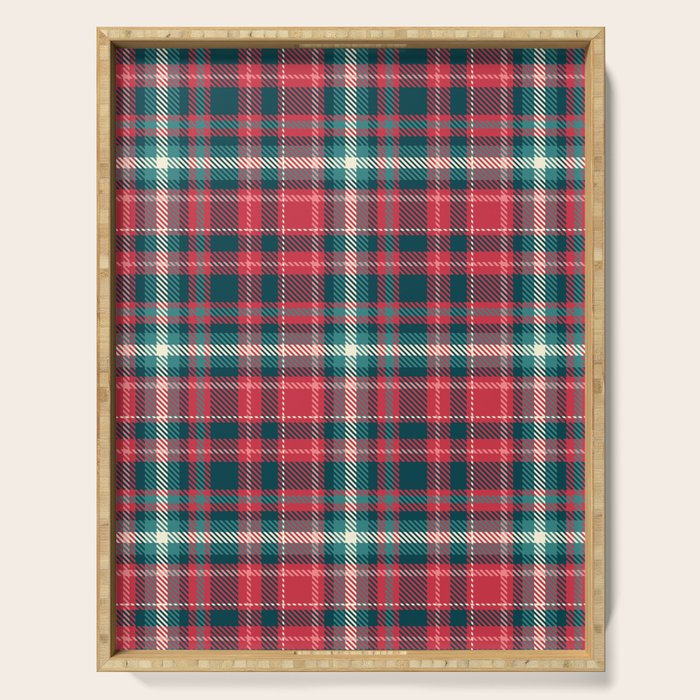 Classic Christmas Plaid Serving Tray Gallery Image 1