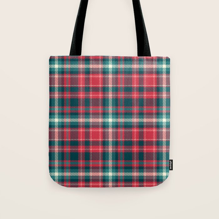 Classic Christmas Plaid Tote Bag Gallery Image 1
