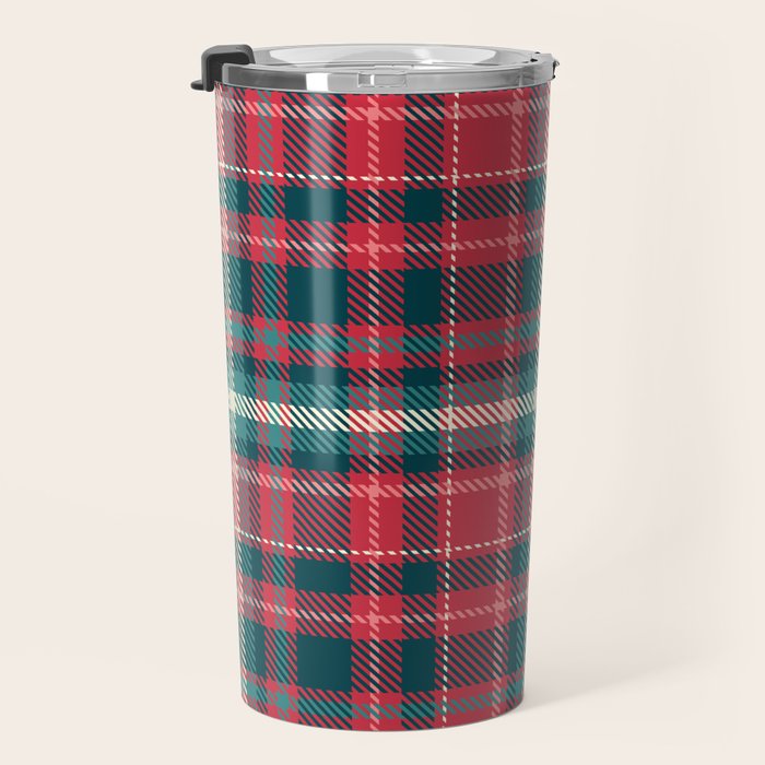 Classic Christmas Plaid Travel Mug Gallery Image 3