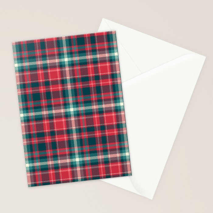 Classic Christmas Plaid Stationery Card Gallery Image 2