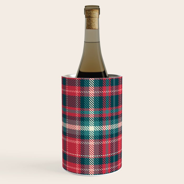 Classic Christmas Plaid Wine Chiller Gallery Image 1