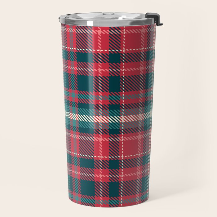 Classic Christmas Plaid Travel Mug Gallery Image 2