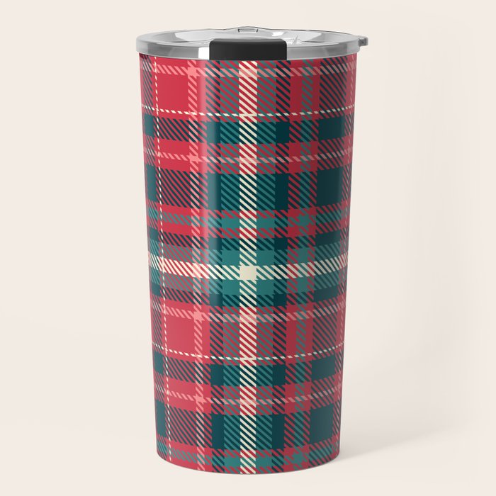 Classic Christmas Plaid Travel Mug Gallery Image 1