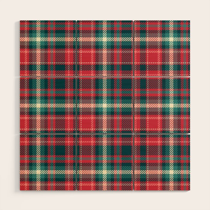 Classic Christmas Plaid Wood Wall Art Gallery Image 1