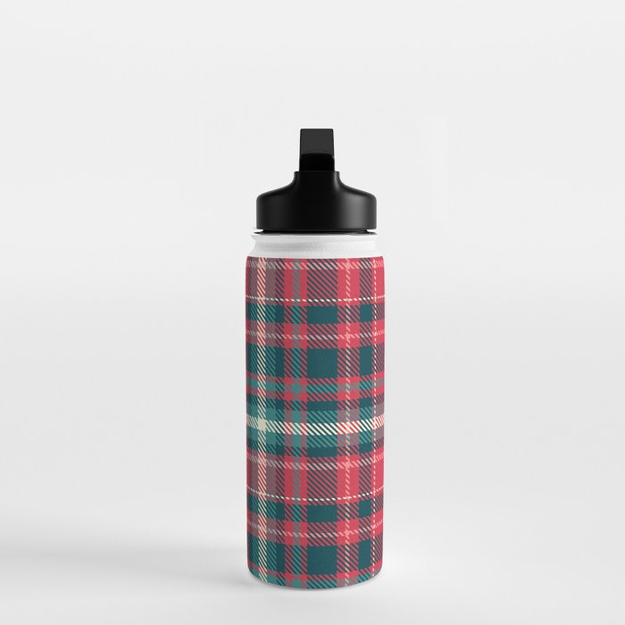 Classic Christmas Plaid Water Bottle Gallery Image 3